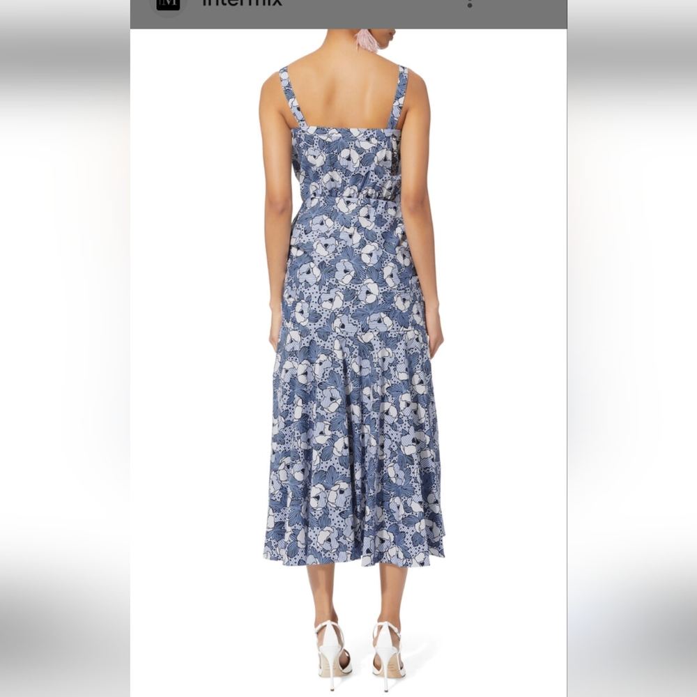 Veronica Beard Blue and White Floral Midi Dress - Picture 6 of 7